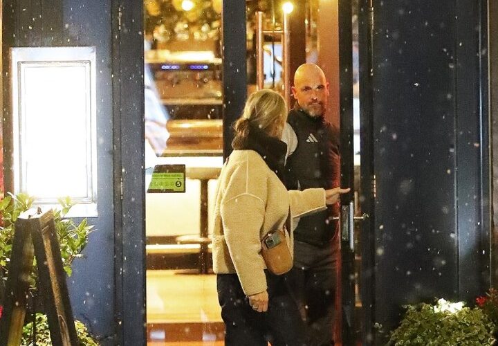 Erik ten Hag spotted back in Manchester weeks as he and wife head out for dinner