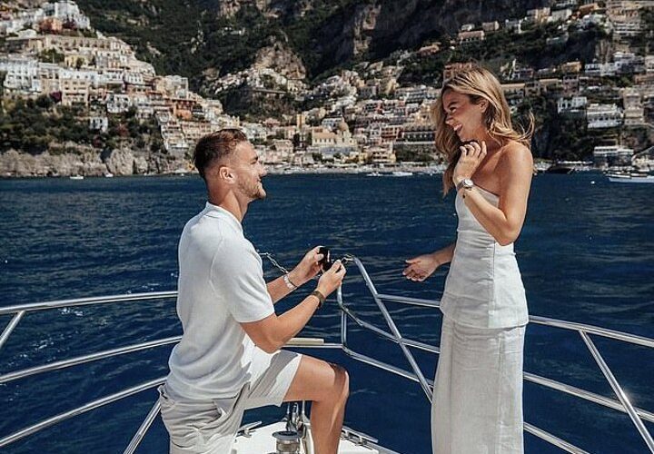 Keane’s daughter and England star release photos of their Italian yacht proposal