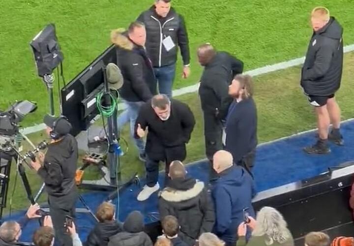 Fan who furiously confronted Roy Keane after Man United’s 1-1 draw with Ipswich