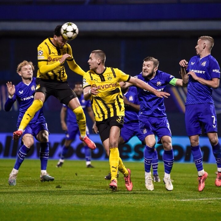 Dinamo Zagreb 0-3 Dortmund: Bensebaini nets header, Gittens & Guirassy score