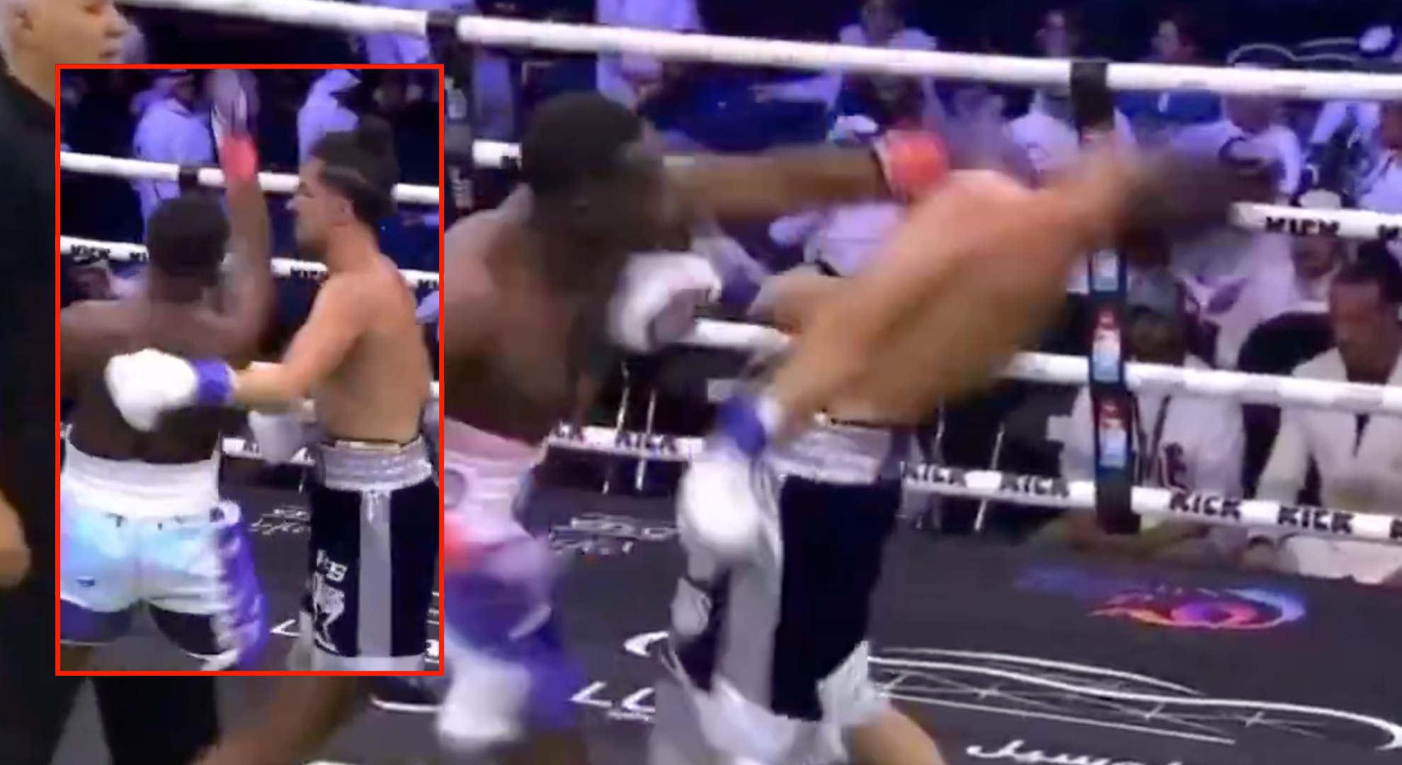 Fans outraged as YouTube star Deji lands bizarre ‘KO’ win without landing a punch in boxing comeback as brother KSI laughs ringside