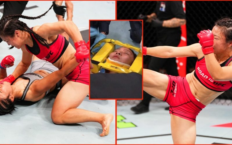 UFC hopeful carried out of the Octagon on a stretcher after ‘The Doctor’ delivers sickening head kick KO 