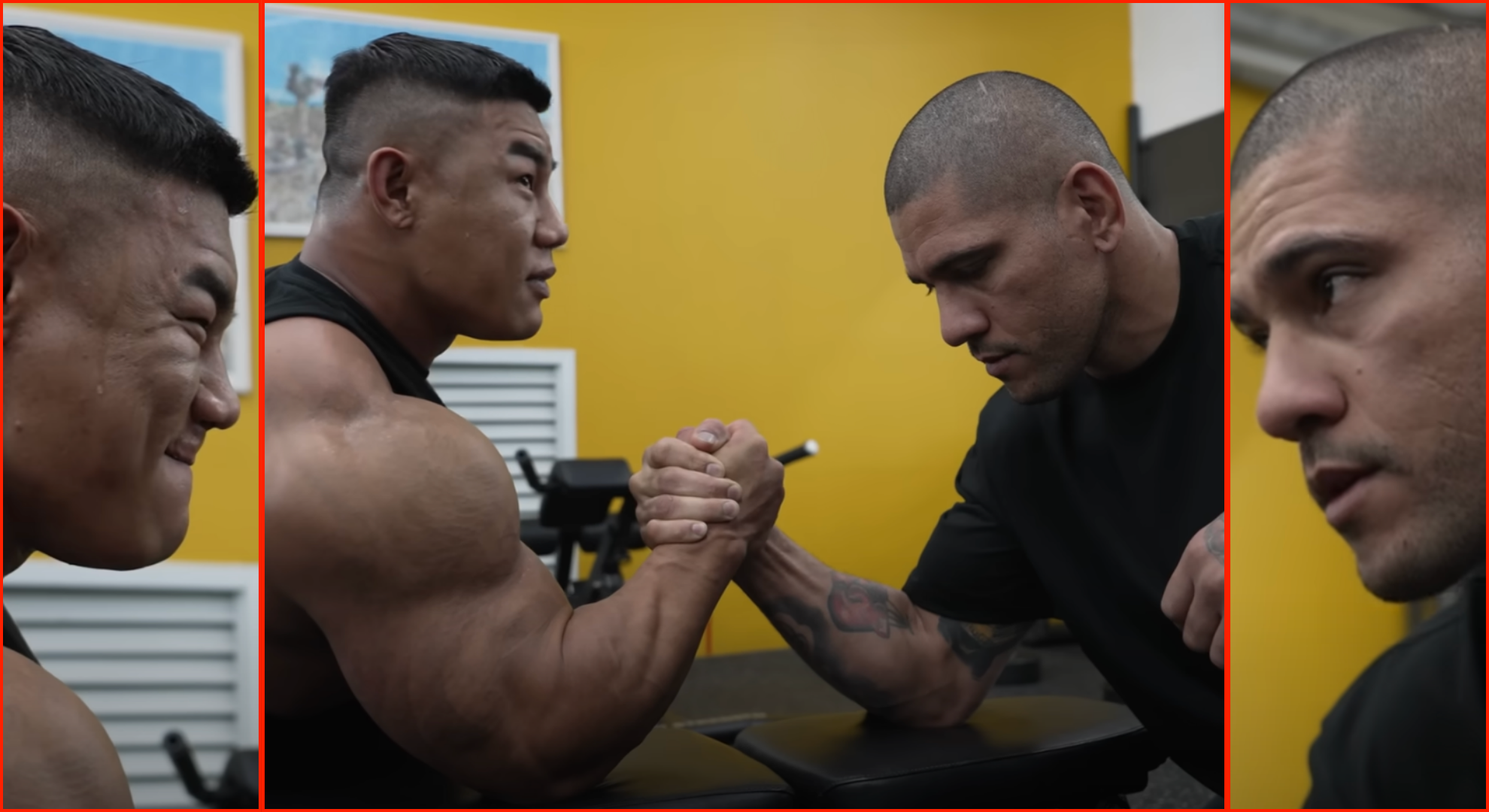 UFC champion Alex Pereira humbles massive bodybuilder in intense arm wrestling contest