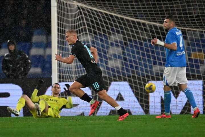 Isaksen scores winning goal as Lazio defeat fellow title challengers Napoli