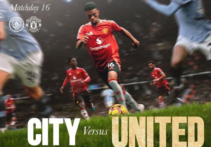 Man United pre-match poster: IT’S DERBY DAY 🔵⚔️🔴