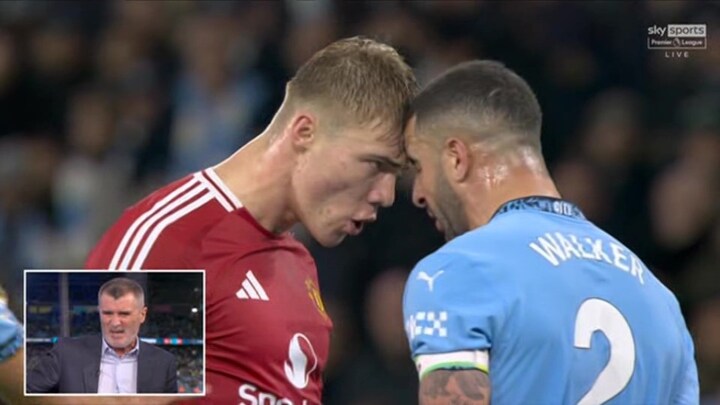 Roy Keane looks disgusted as he watches Kyle Walker dive