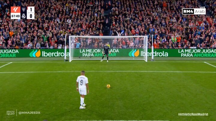 WATCH: Kylian Mbappe misses second successive penalty as Real Madrid denied equaliser at Athletic Club