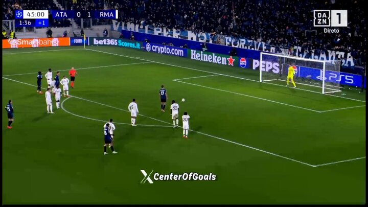 WATCH: Real Madrid pegged back right before half time as Atalanta score penalty