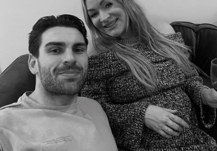 Inside Laura Woods’ romantic Christmas with Love Island star fiancee Adam Collard as he kisses her growing baby bump