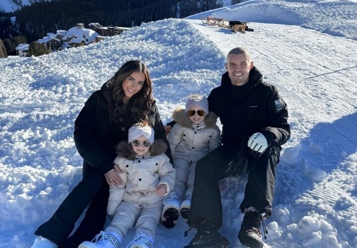 Xhaka shows off dramatic new look as he and family go skiing during Christmas