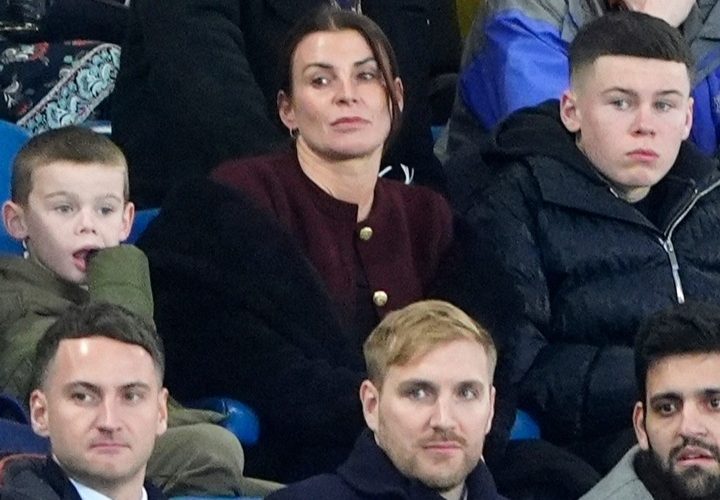 Coleen Rooney looks unimpressed as she watches on during Everton defeat