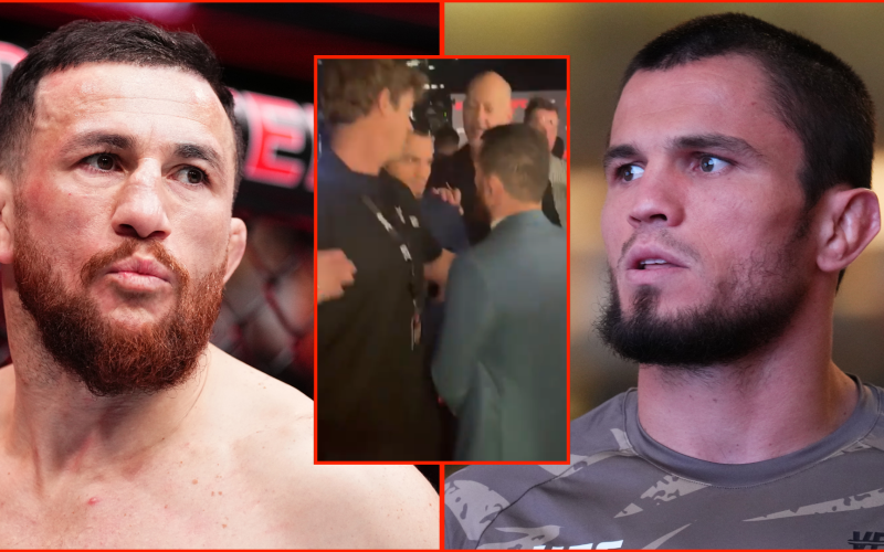 Watch Merab Dvalishvili and Umar Nurmagomedov get into heated backstage altercation before UFC 311 press conference