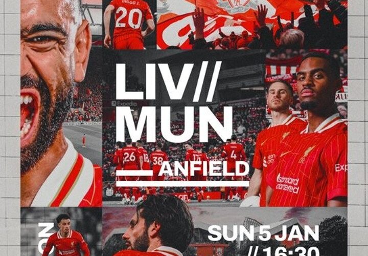 Liverpool pre-match poster: Kicking off 2025 by taking on Man United at Anfield