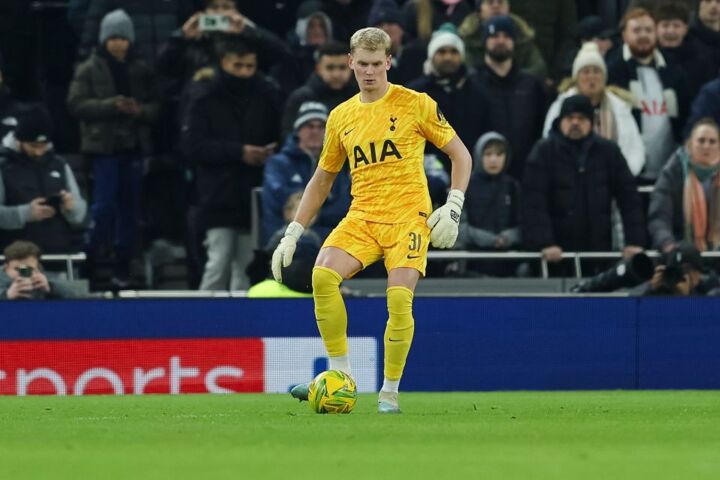 Moment Antonin Kinsky hugs proud family in crowd as keeper takes just 18 minutes to show why Tottenham badly needed him