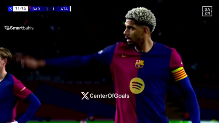 WATCH: Ronald Araujo scores to re-establish Barcelona lead against Atalanta