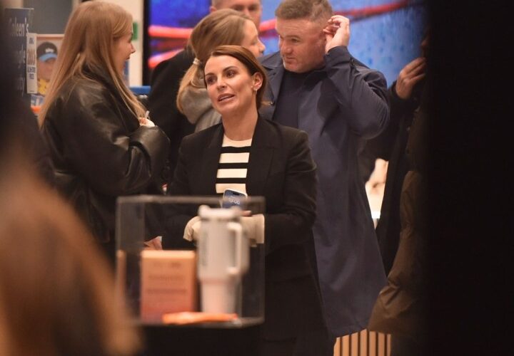 Rooney was seen supporting his wife Coleen at the launch of her new wellness