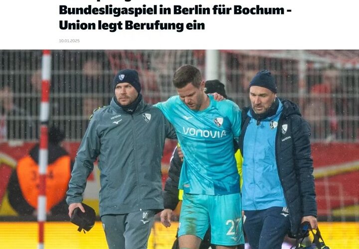 DFB award Bochum 2-0 win over Union Berlin after goalkeeper hit by firelighter