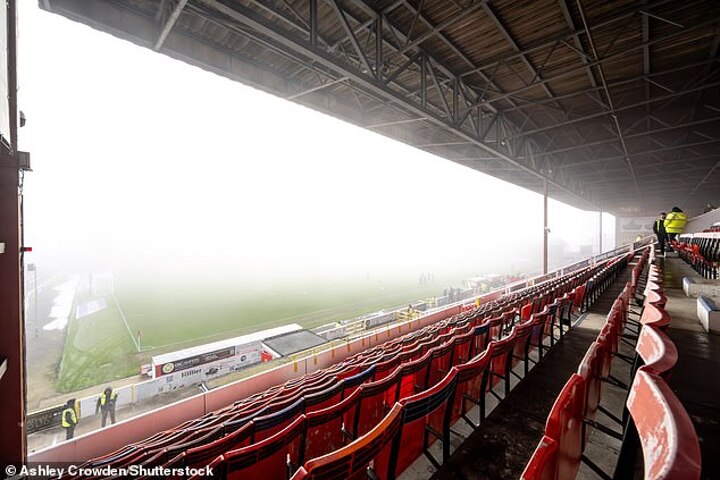 League Two clash delayed 56 MINUTES with game suspended