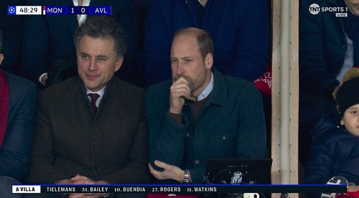 Prince William watches his beloved Villa lose against Prince Albert’s Monaco