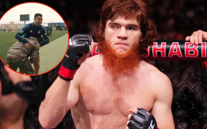 Shara ‘Bullet’ Magomedov shoots for takedown as he meets Cristiano Ronaldo ahead of UFC Saudi Arabia