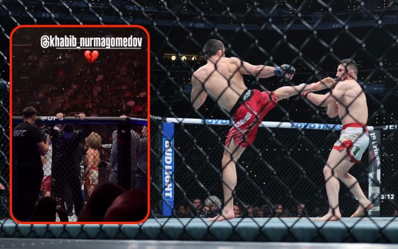 Footage shows Khabib Nurmagomedov’s live reaction to cousin losing against Merab Dvalishvili