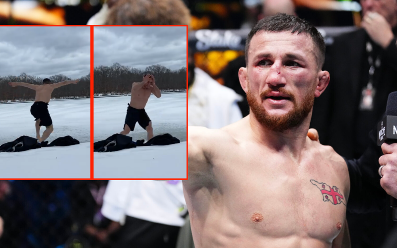 ‘I’m so stupid’… Merab Dvalishvili reveals the story behind viral ice plunge video that left him needing a ‘skin stapler’