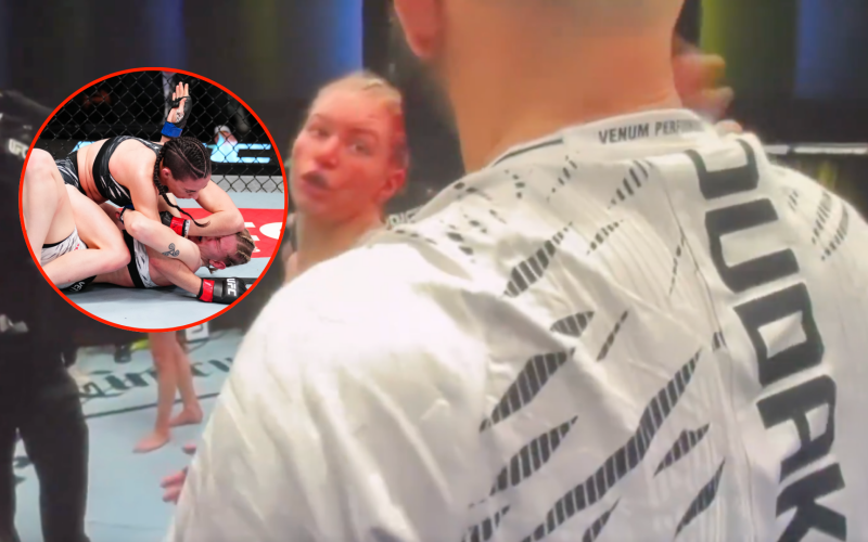 Female UFC star appears to slap coach after suffering the UFC’s first KO defeat of the year