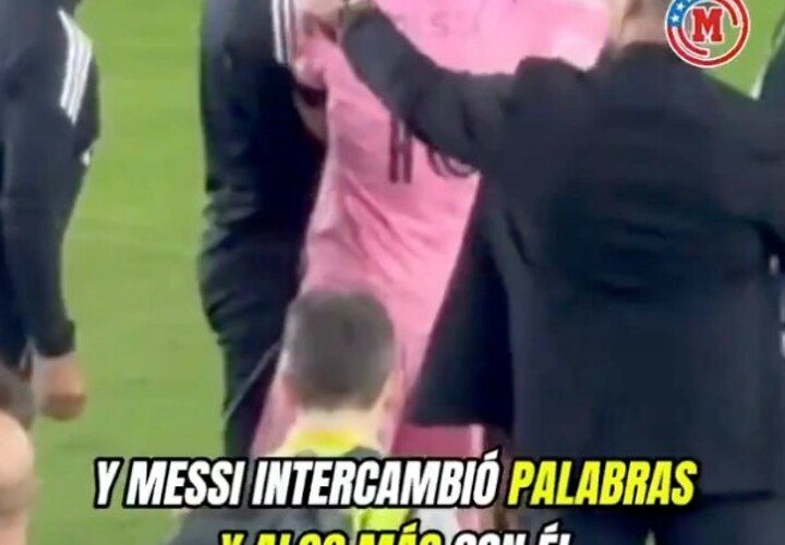 Shocking moment Lionel Messi grabs opposition coach by neck and angrily berates referee after Inter Miami’s first game