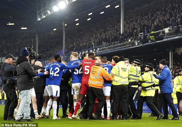 Everton and Liverpool both charged by the FA following Merseyside derby chaos