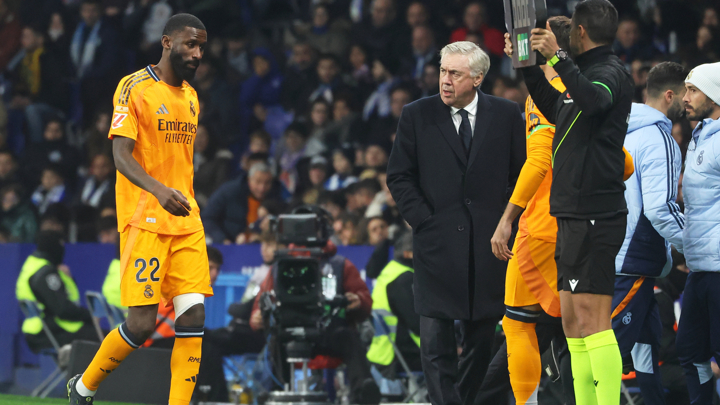 Rudiger sidelined with hamstring injury ahead of tough period for Madrid