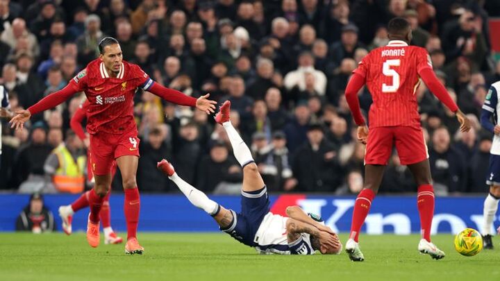 Liverpool captain Virgil van Dijk ‘trolls’ Spurs forward Richarlison after escaping red card for ‘elbow’