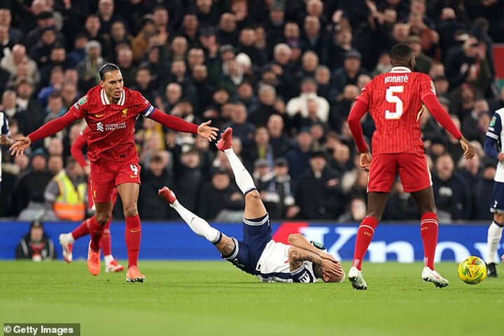 Moment Virgil van Dijk escapes red card despite appearing to ELBOW Richarlison