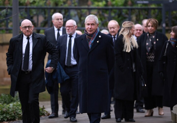 Mourners including Eamonn Holmes arrive for funeral of Ballon d’Or-winning Man Utd star Denis Law