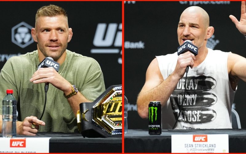 Dricus du Plessis and Sean Strickland forced to say one nice thing about each other during UFC 312 press conference