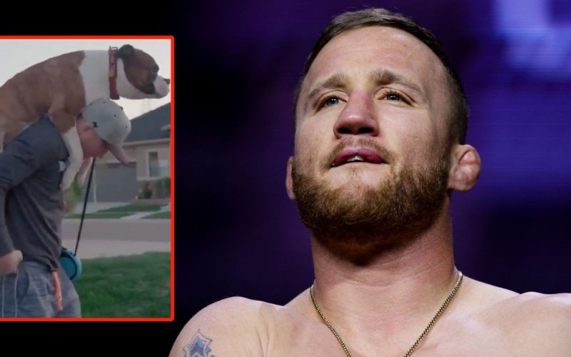 ‘So wholesome’… UFC fans react to unusual way Justin Gaethje walks his dog