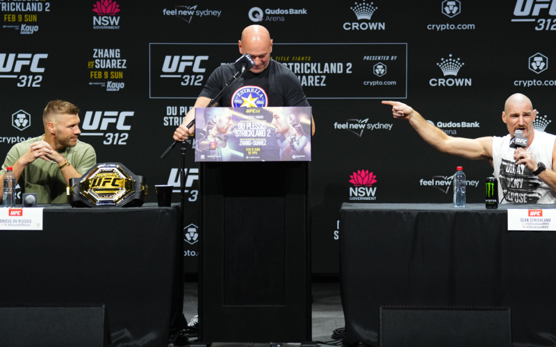 Dricus du Plessis and Sean Strickland trade insults at wild UFC 312 press conference