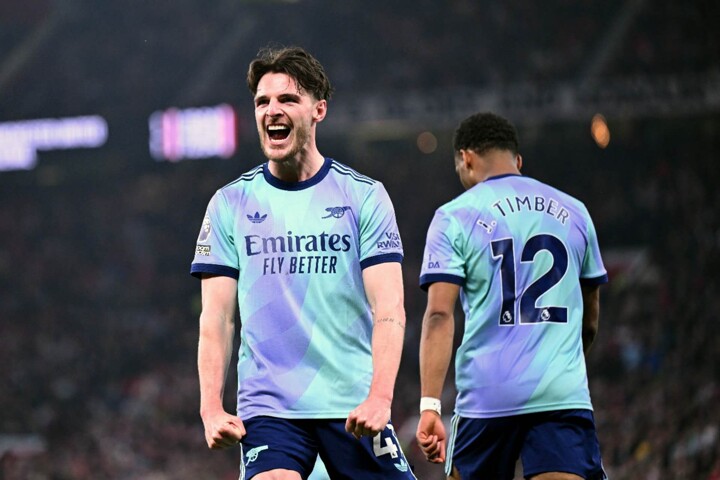 Man Utd 1-1 Arsenal: Rice scores equalizer to deny Bruno’s free-kick opener