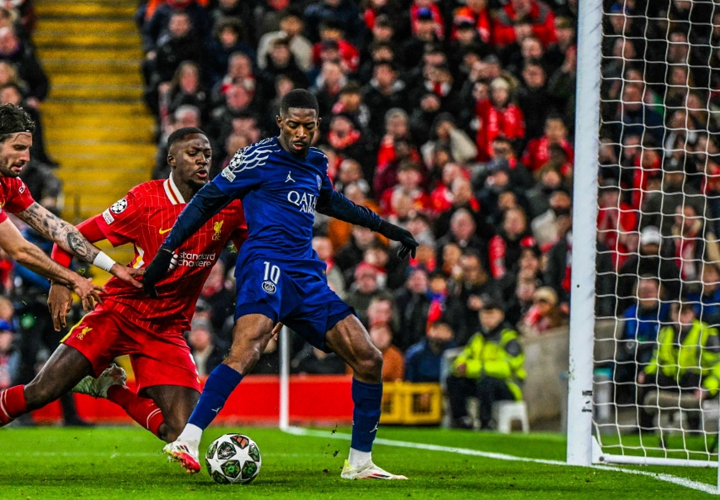 HT. Liverpool 0-1 PSG (1-1 agg): Dembele’s goal levels the aggregate