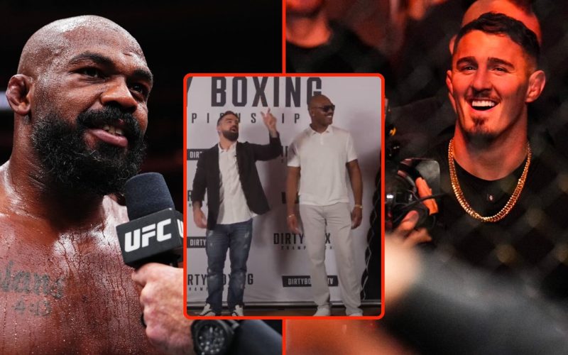 Jon Jones leads X-rated chant about Tom Aspinall during first day in new job with UFC rival