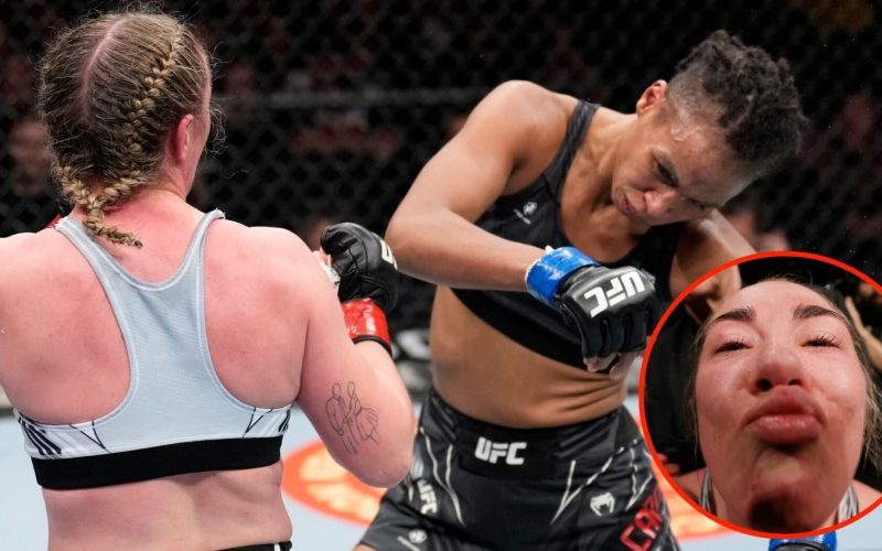 Molly McCann paraded with UFC belt after stunning spinning elbow KO at UFC London