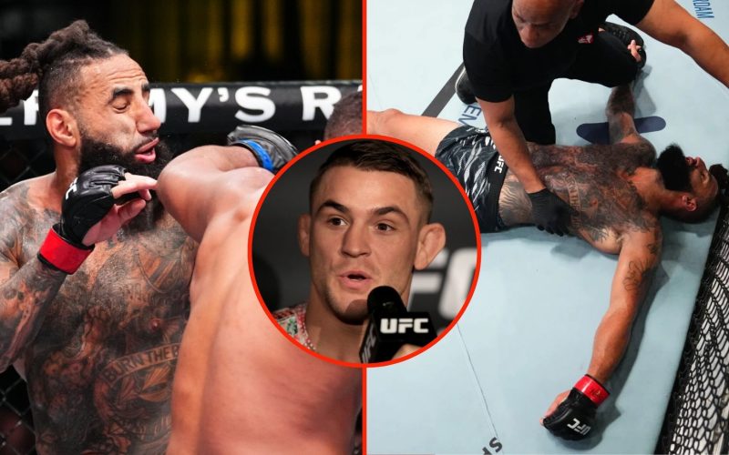 Dustin Poirier shares six-word reaction to former NFL star being viciously knocked out at UFC Vegas 103