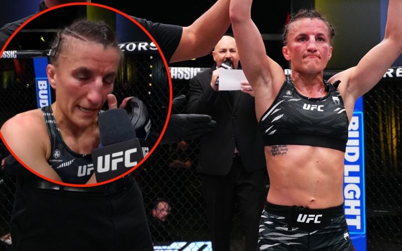 ‘I counted myself out’… UFC star fights back tears during emotional post-fight interview